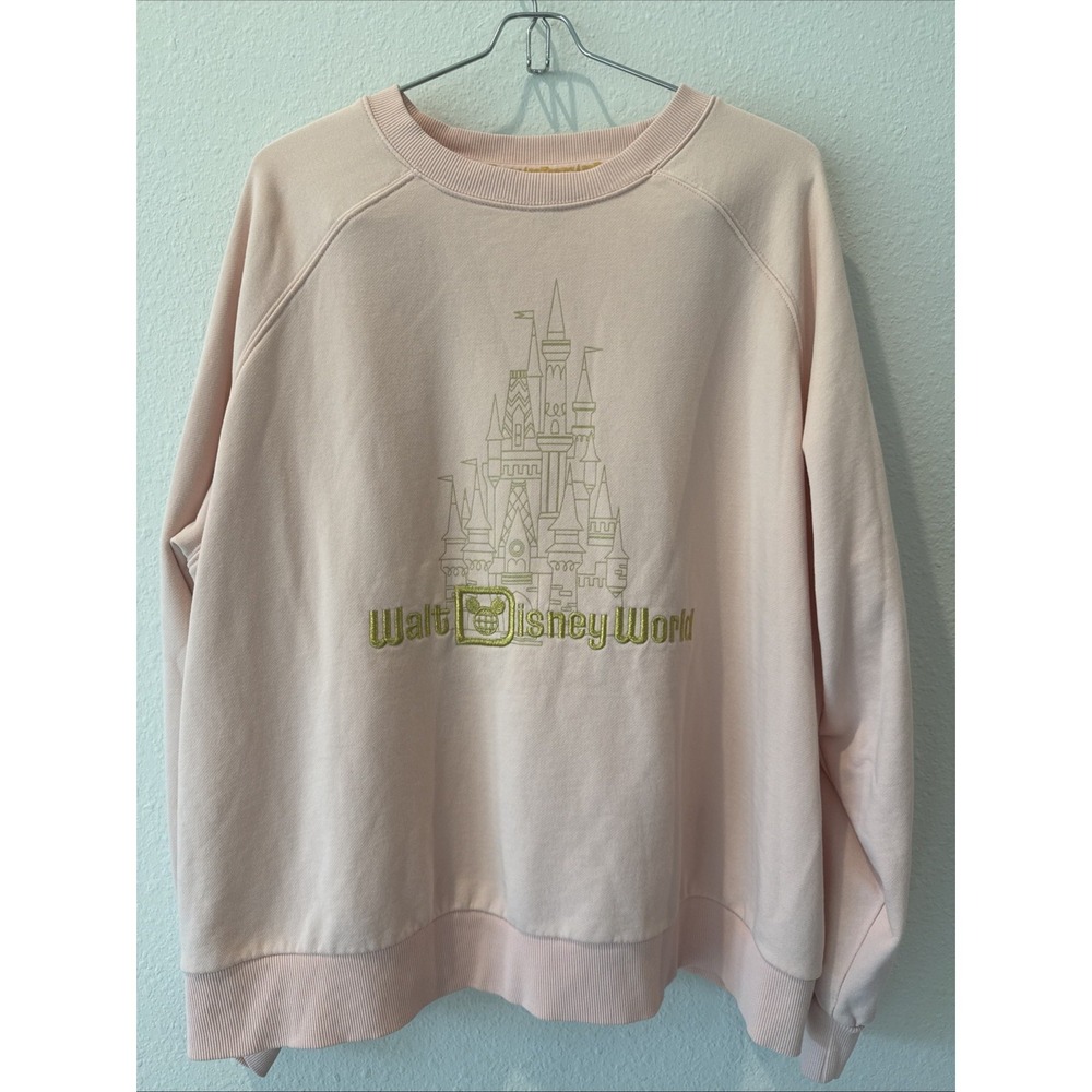Disney Parks Peach Punch Cinderella Castle Sweatshirt XXL. - Picture 2 of 5